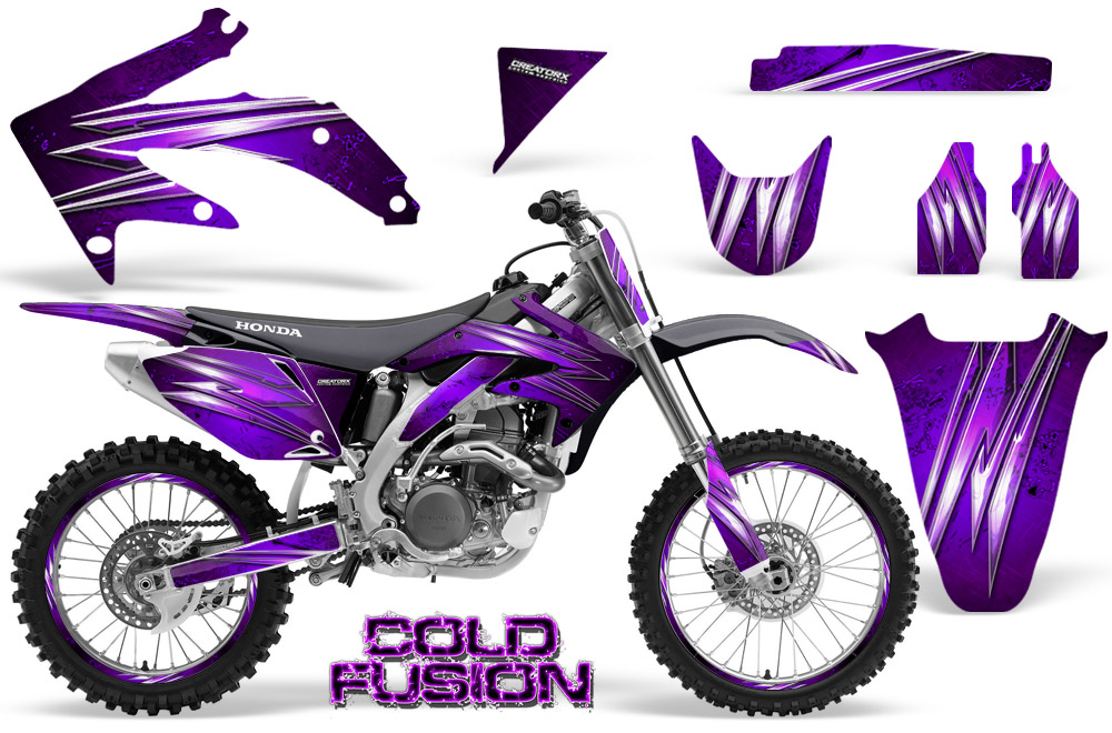 Honda CRF 450R 05-08 Graphics Kit Cold Fusion Purple NP Rims